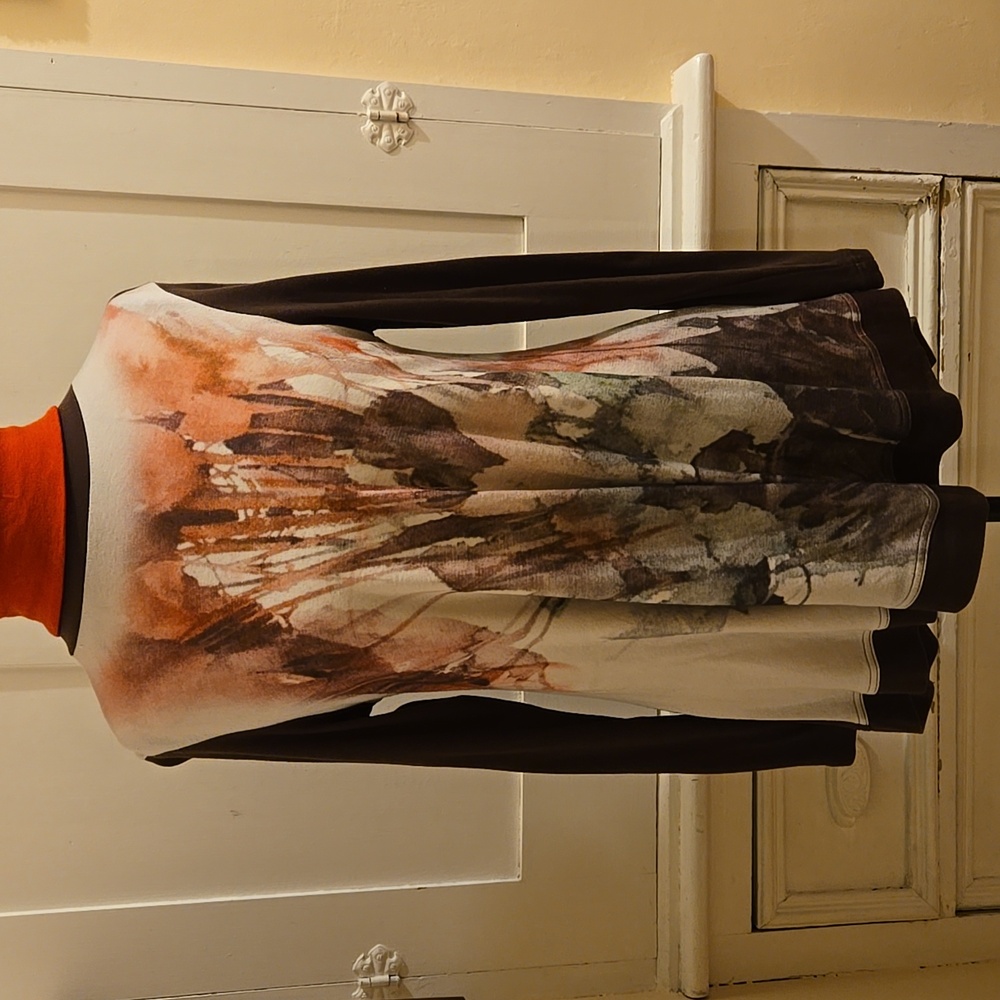 Soft brown and orange knit tunic
